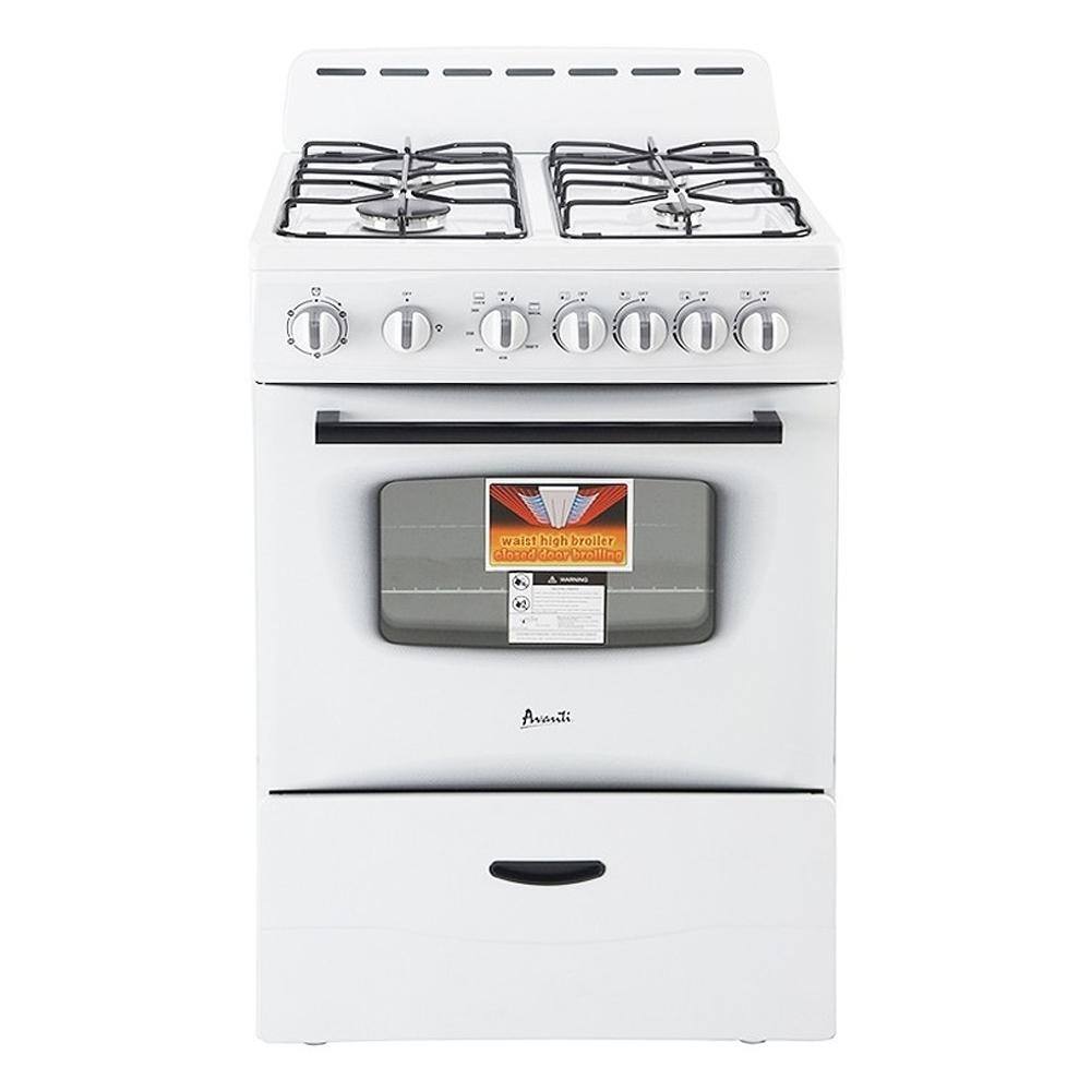 Avanti 24 in. 2.6 cu. ft. Gas Range in White GR2414CW