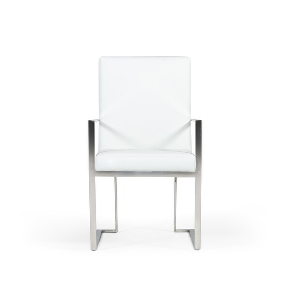 Modrest Fowler Modern White Eco-Leather Dining Armchair