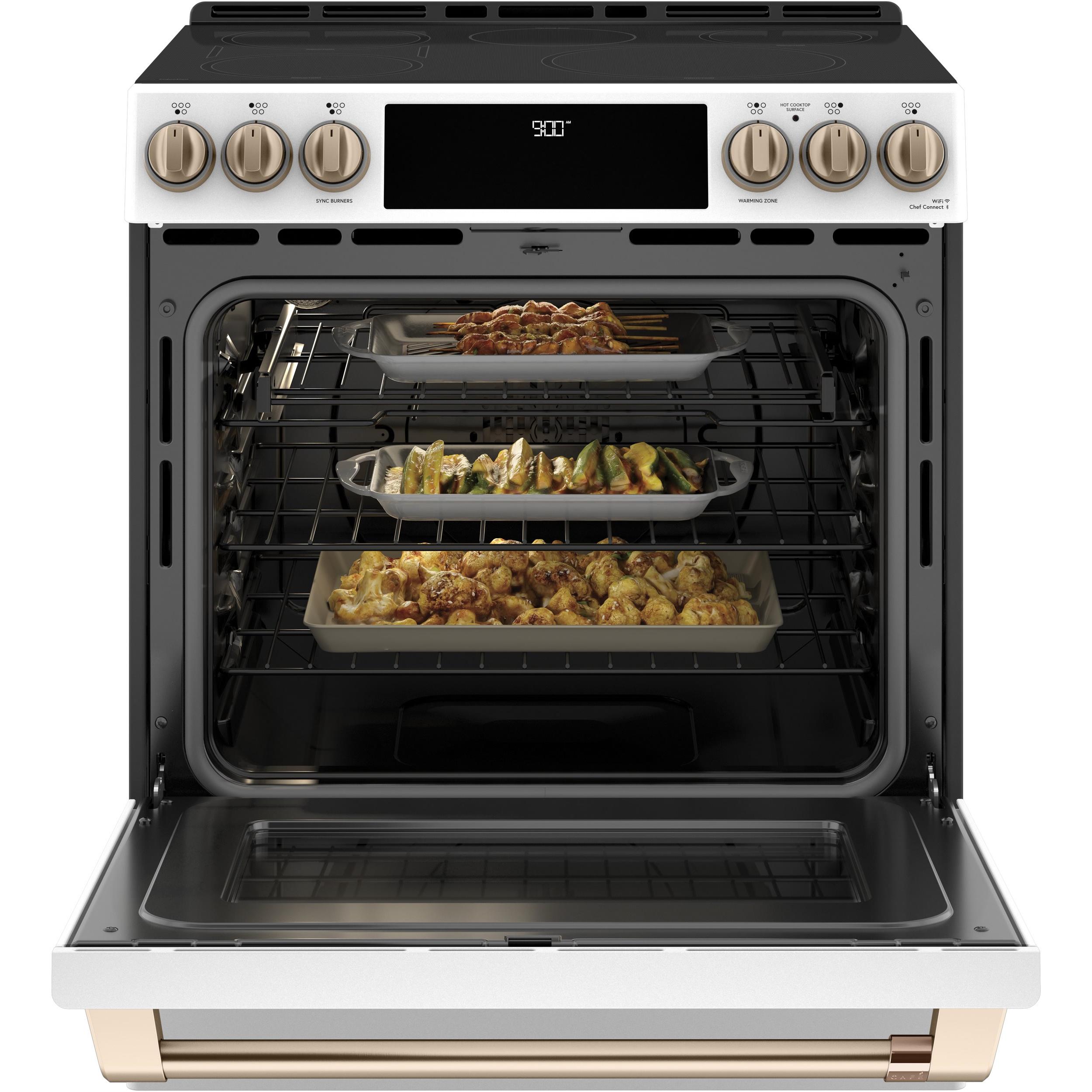 Caf¨¦ 30-inch Slide-in Induction Range with Warming Drawer CCHS900P4MW2