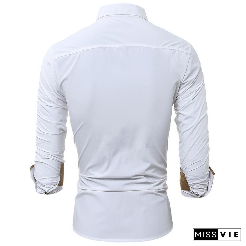 Fashion Plus Size Men's Casual Long Sleeve Shirt