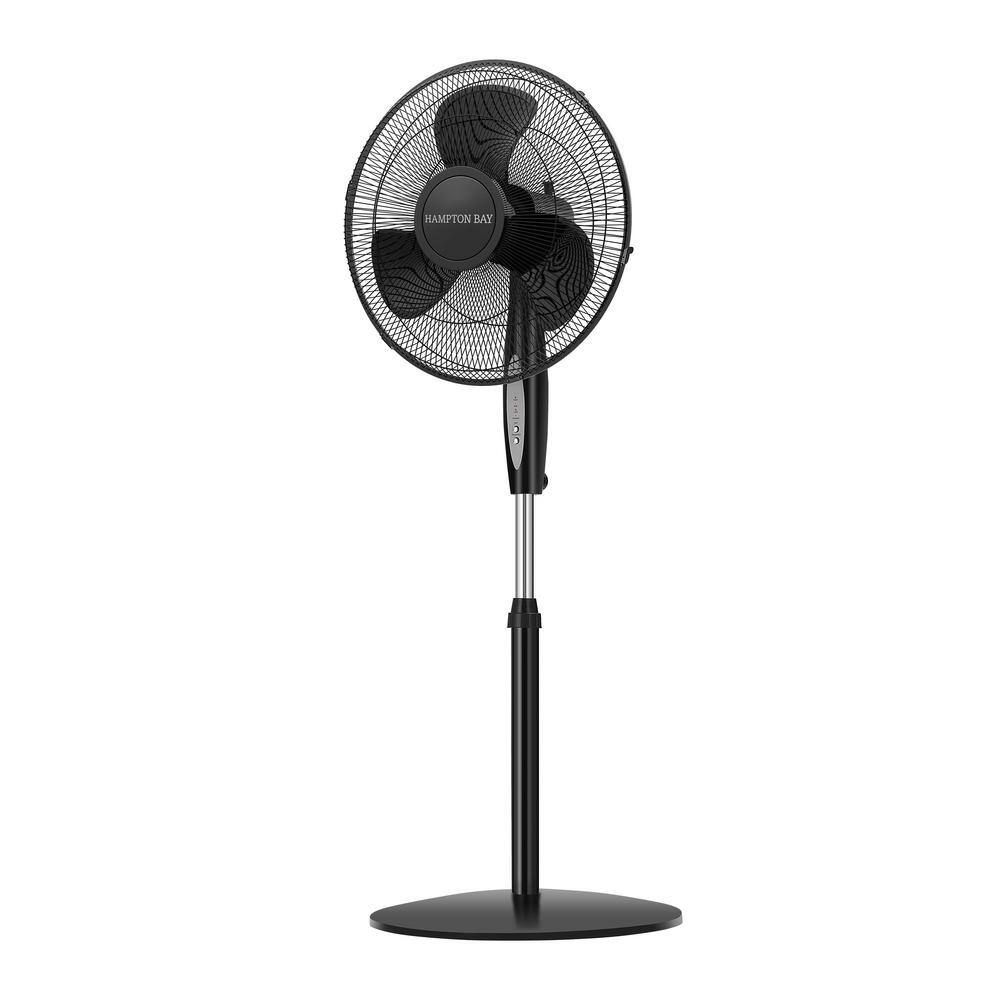 Hampton Bay 16 in. 3 Speed Digital Oscillating Standing Fan with Adjustable Height 12102