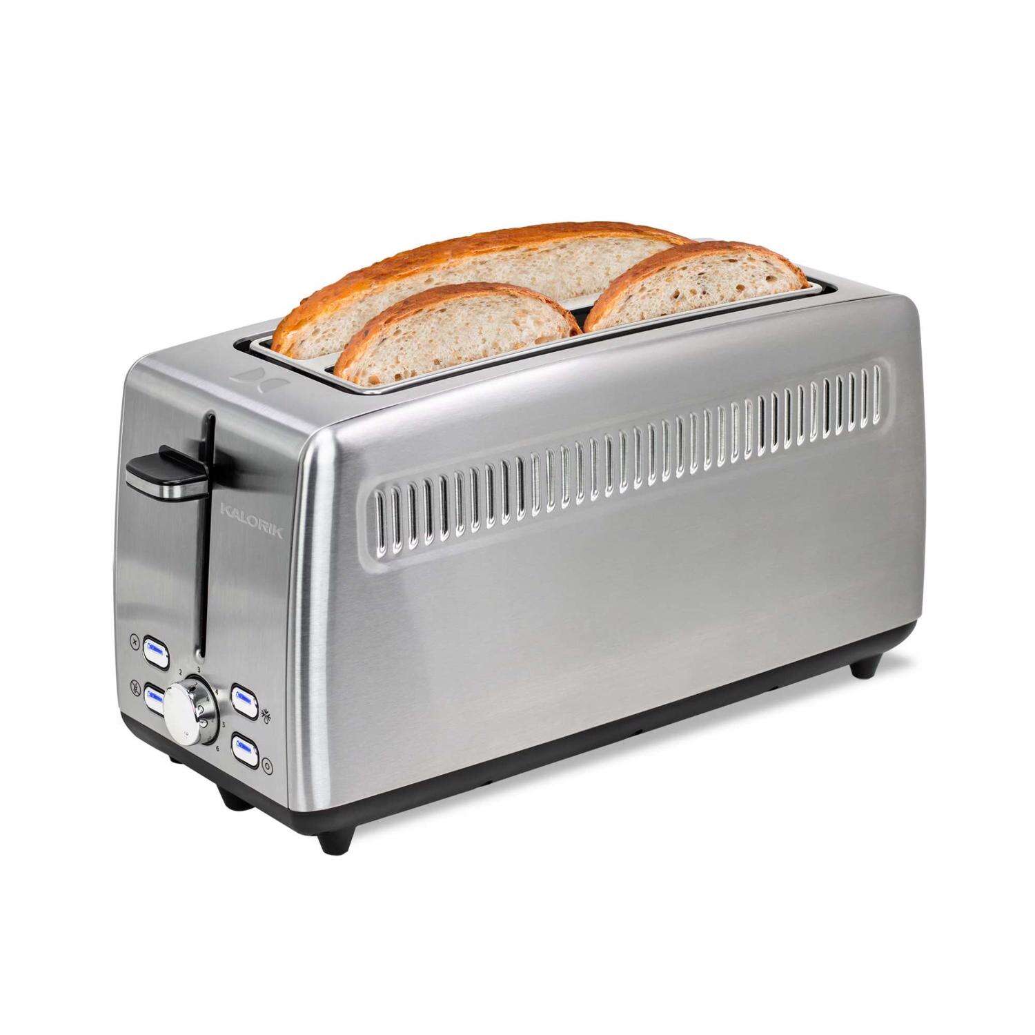 Kalorik Stainless Steel Silver 4 slot Toaster 15.16 in. H X 6.1 in. W X 7.68 in. D