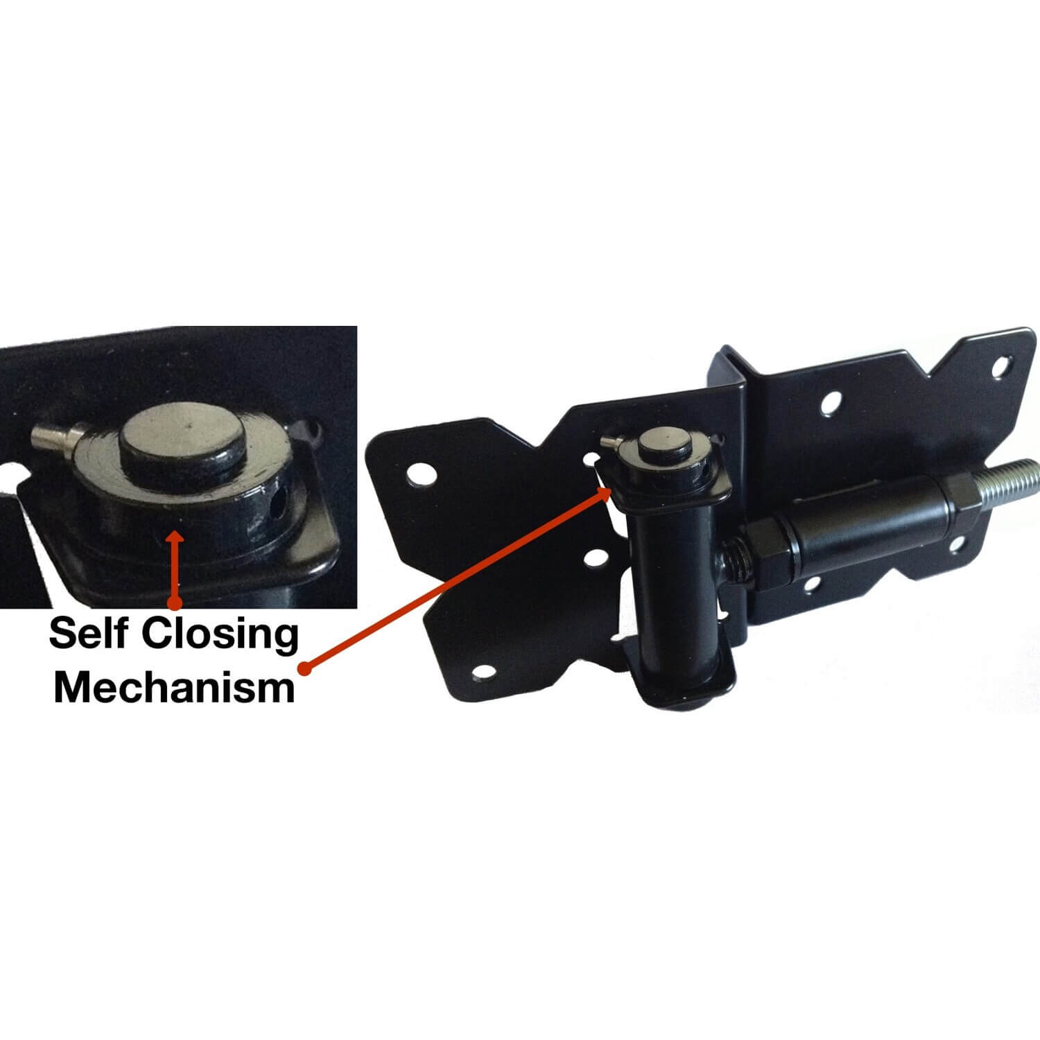 Jake Sales Brand - Black Self Closing Vinyl Fence Double Gate Hardware Kit