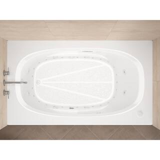 Universal Tubs Tiger's Eye Diamond Series 5.5 ft. Left Drain Rectangular Drop-in Whirlpool and Air Bath Tub in White HD4266PDLX