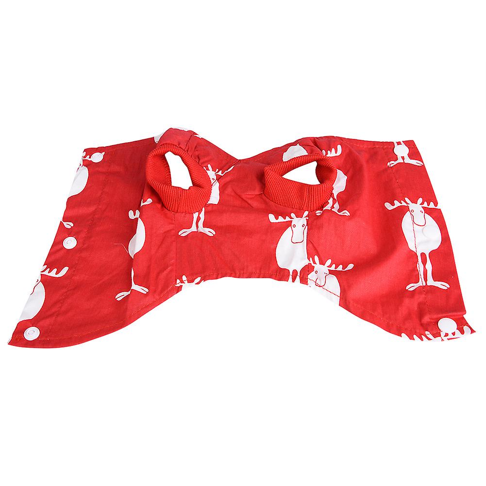 Pet Clothes Christmas Deer Red Vest Dog Sleeveless Shirt For Medium Small Dogs(s)