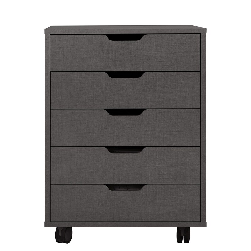 5 Drawer office file cabinet  wooden mobile file cabinet  under desk wooden storage file cabinet  rolling home locker