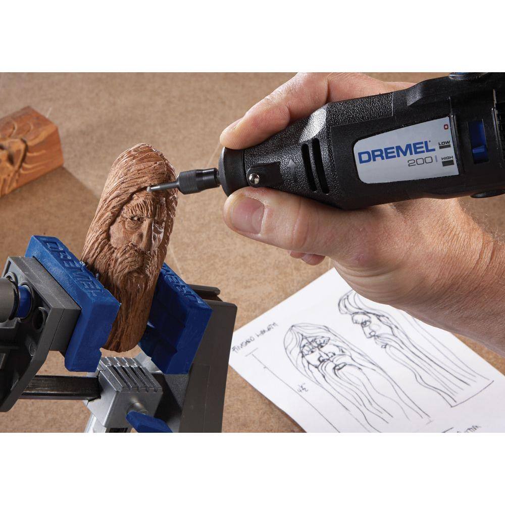 Dremel 200 Series 1.15A Dual Speed Corded Rotary Tool Kit w15 Accys 1 Attachment+31-Pc Sanding and Grinding Rotary Accy Kit 200-125+727-01