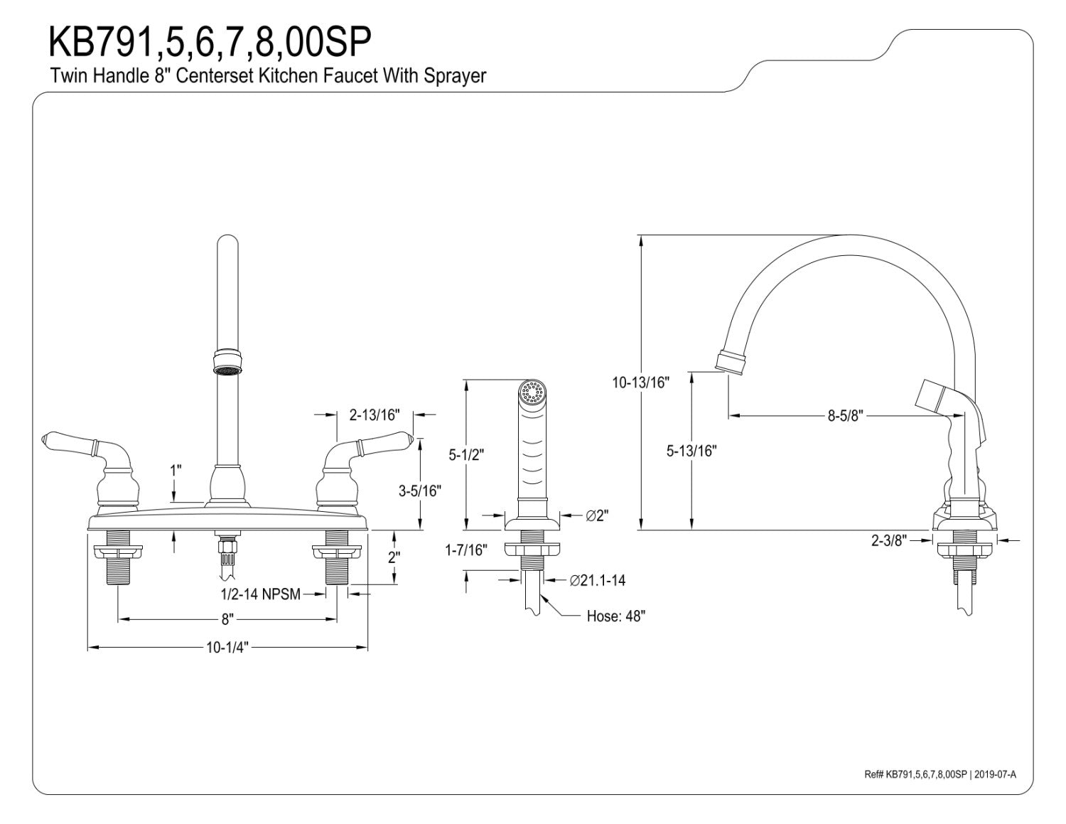 Kingston Brass KB791SP Magellan 8-Inch Centerset Kitchen Faucet， Polished Chrome