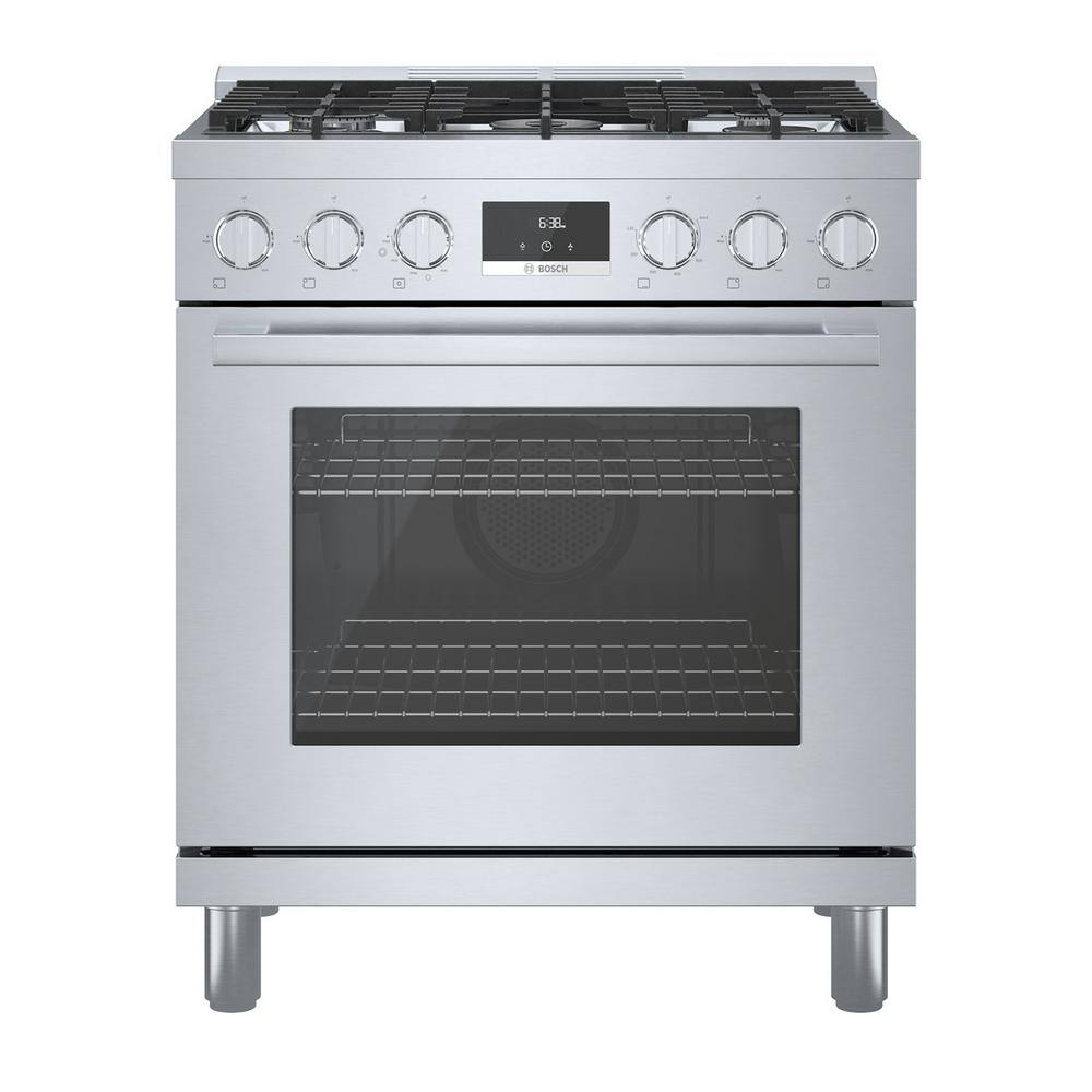 Bosch 800 Series 30 in. 3.7 cu. ft. Industrial Style Gas Range with 5-Burners in Stainless Steel HGS8055UC