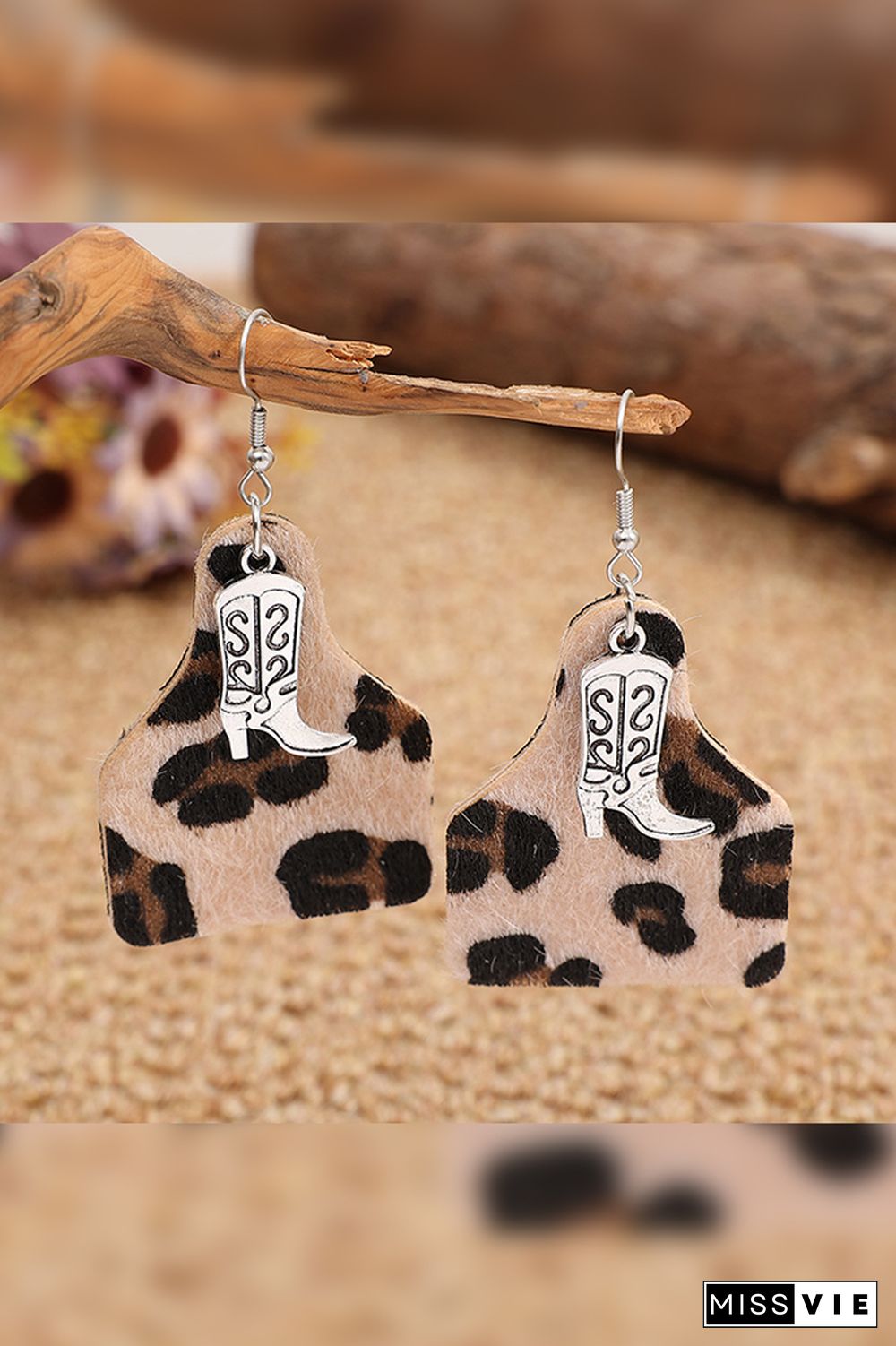 Hairy Leopard with Boots Earrings MOQ 5pcs