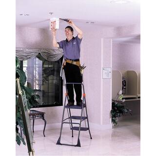 Cosco 3-Step Commercial Steel Folding Step Stool with 300 lb. Load Capacity Type 1A Duty Rating 11839GGO