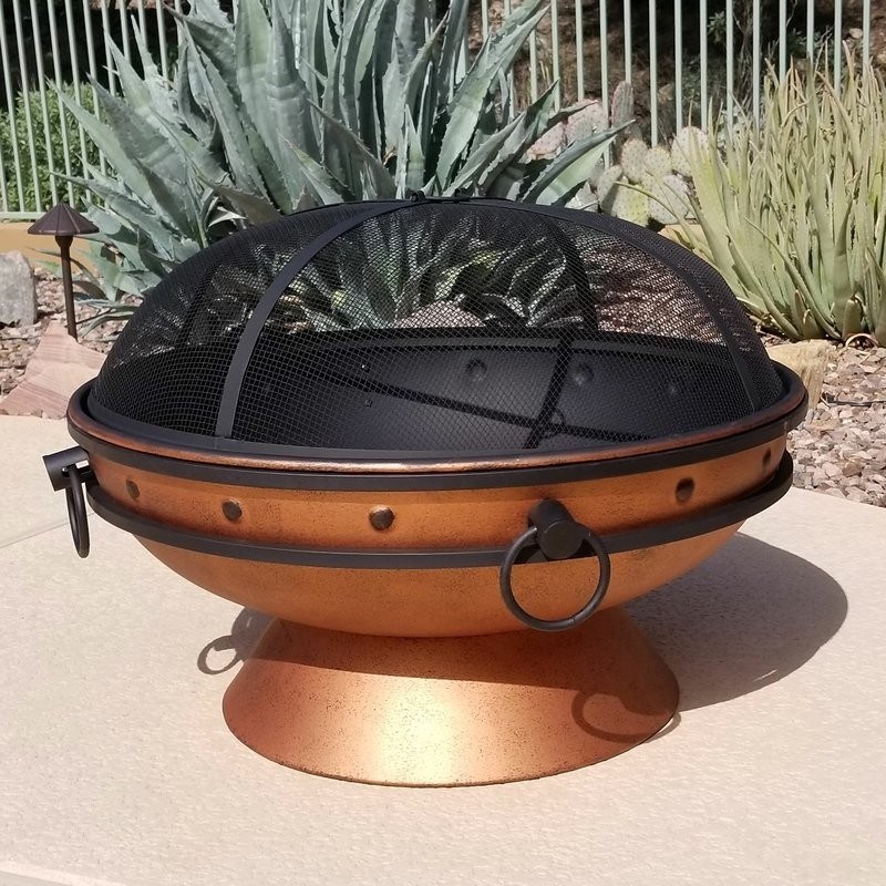 Cauldron Steel Wood Burning Fire Pit with Spark Screen   24'' H x 31'' W x 31'' D