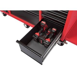 MW 61 in. 11-Drawer1-Door 22 in. D Mobile Workbench with Sliding Pegboard Back Wall in RedBlack 48-22-8561