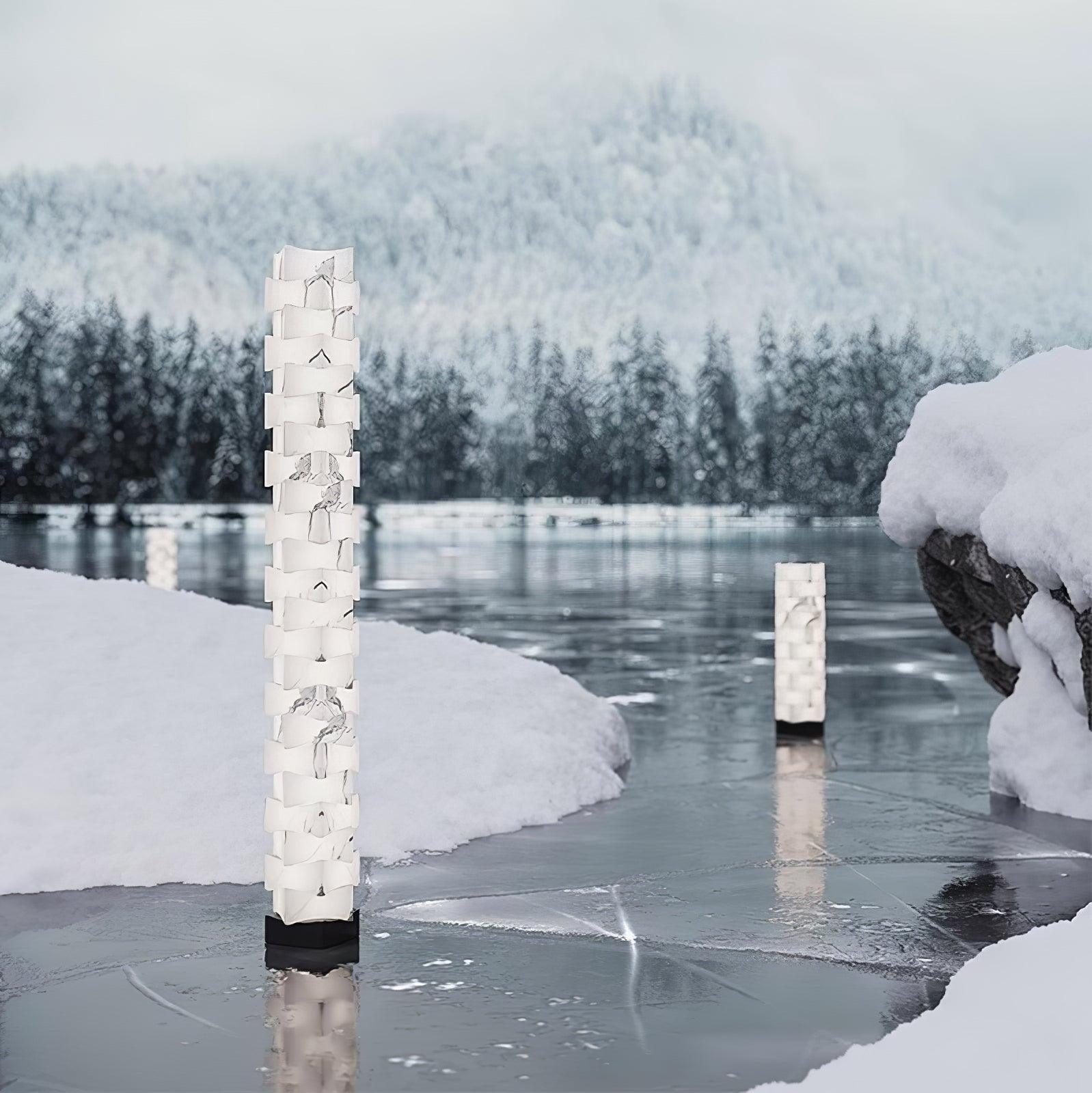 Stacked Alabaster Squares Floor Lamp