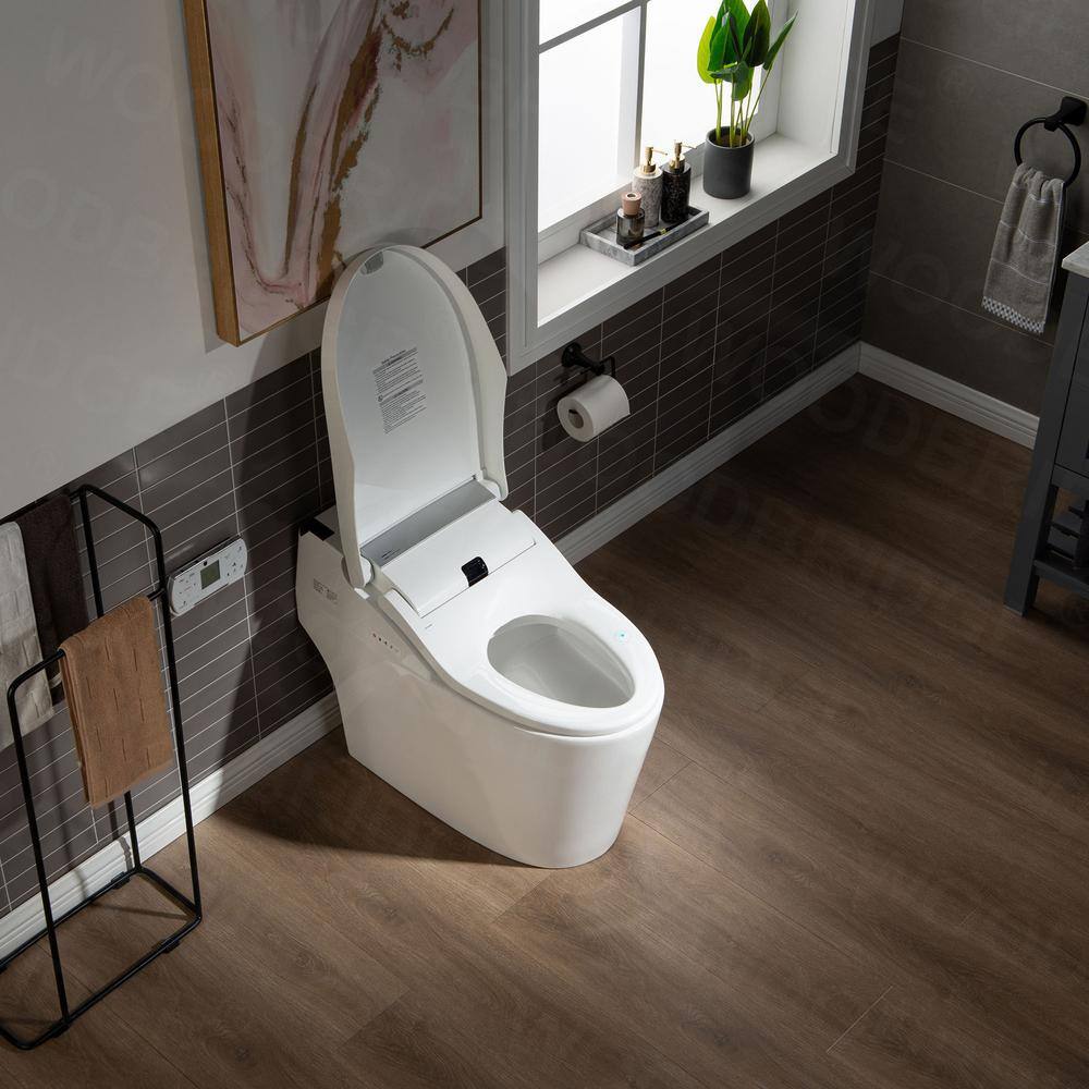 WOODBRIDGE Venezia Intelligent 1.28 GPF Elongated Toilet in White with ADA Height Auto Flush Auto Open and Auto Close HB0960S