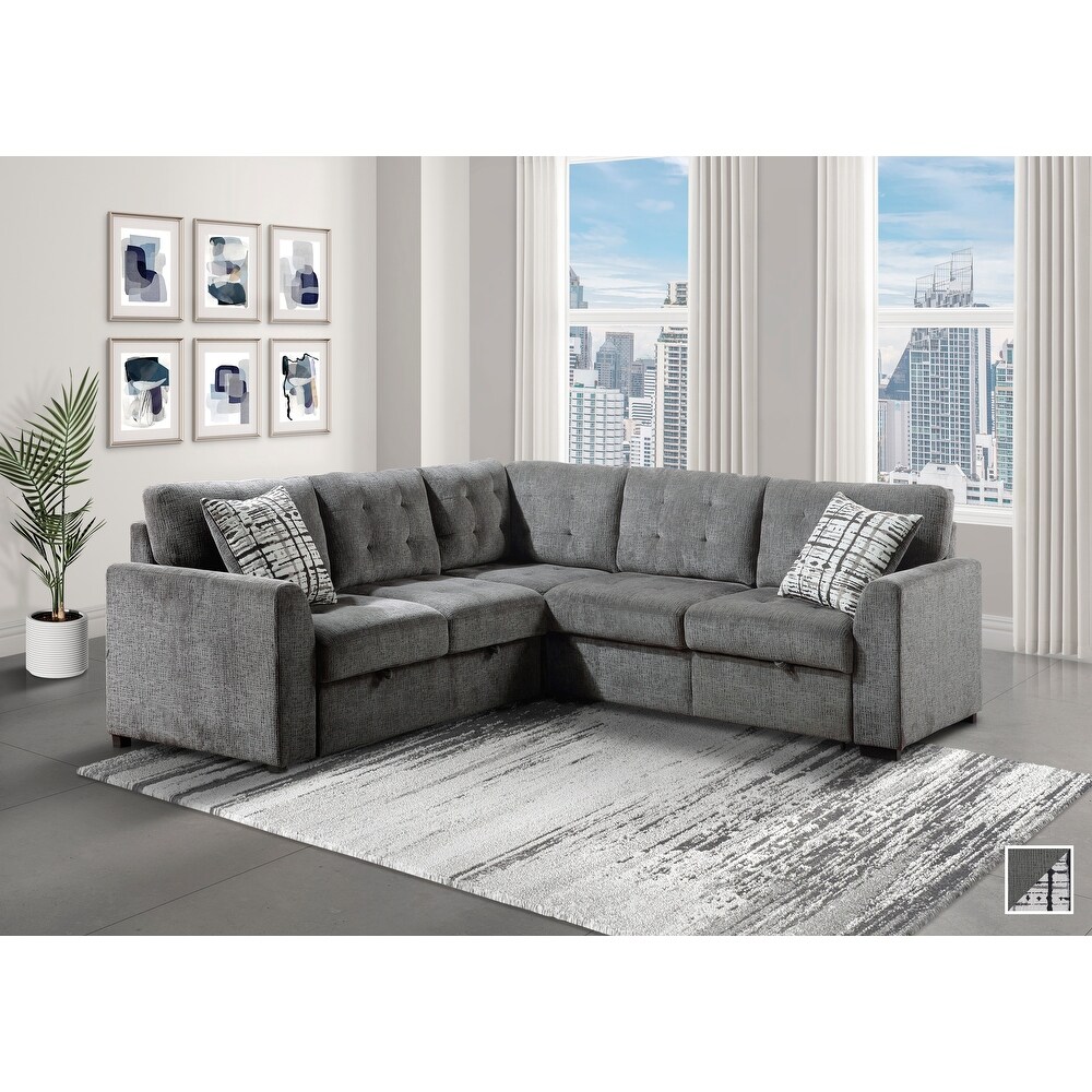 Orma Sectional Sofa with Pull Out Bed and Ottoman