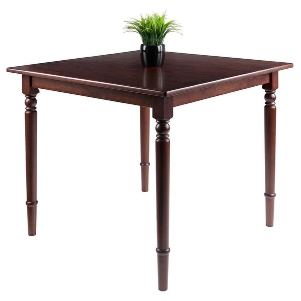 Wood Mornay Square Dining Table， Walnut Finish