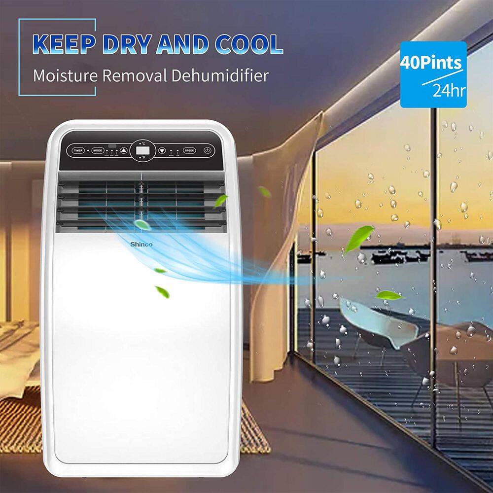 Shinco 8000 BTU Portable AC Unit Dehumidifier and Fan for 200 SqFt Rooms SPF1-08C