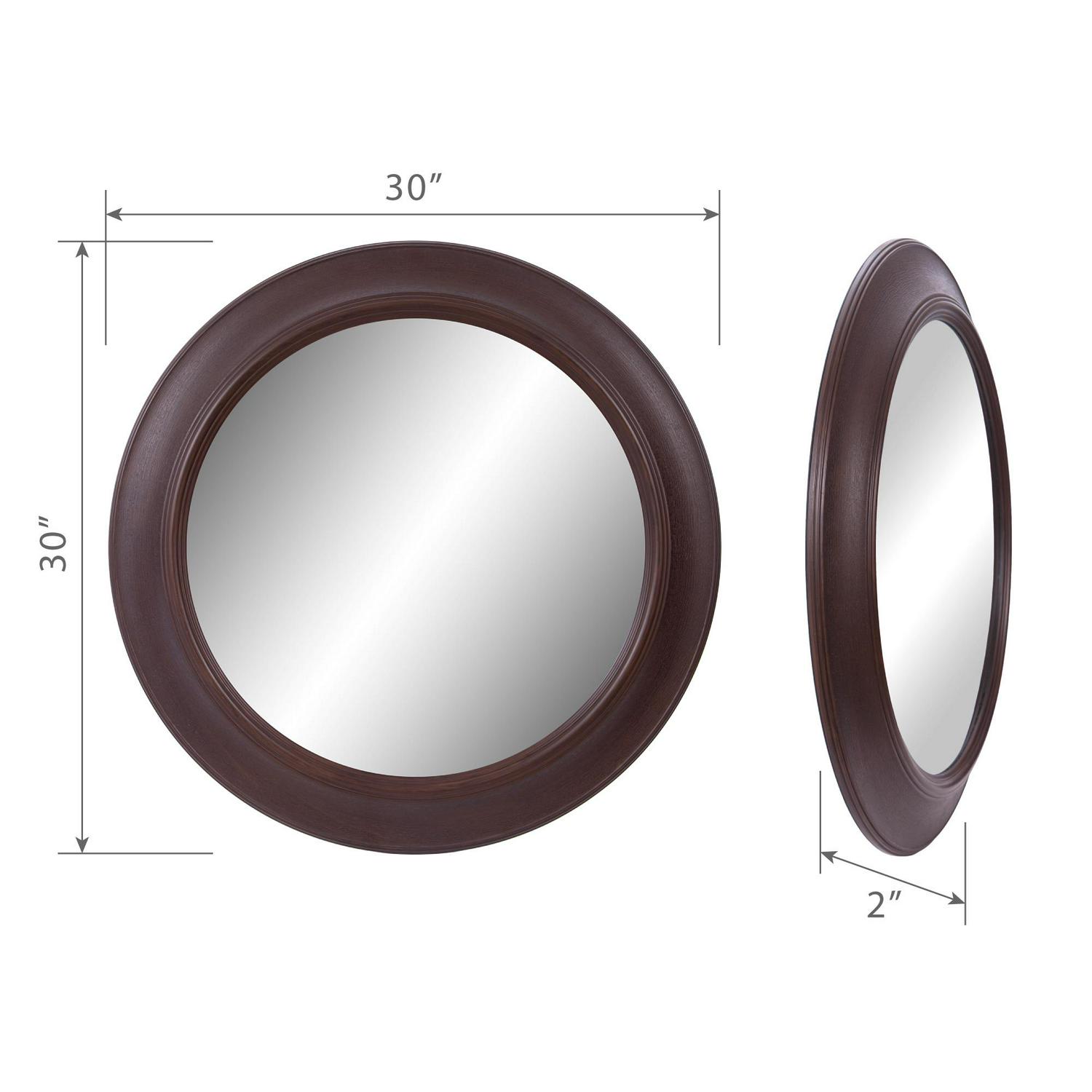 Bronze Woodgrain Round Mirror 30 x30  by Patton Wall Decor  Crowdfused