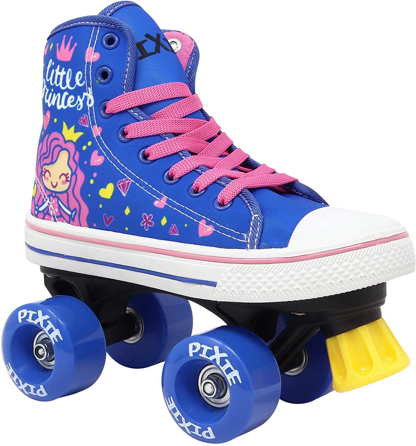 Lenexa Roller Skates for Girls， Pixie Little Princess Kids Quad Roller Skate Indoor and Outdoor Children Skate for Kids， High Top Sneaker Style for Beginners Size 3