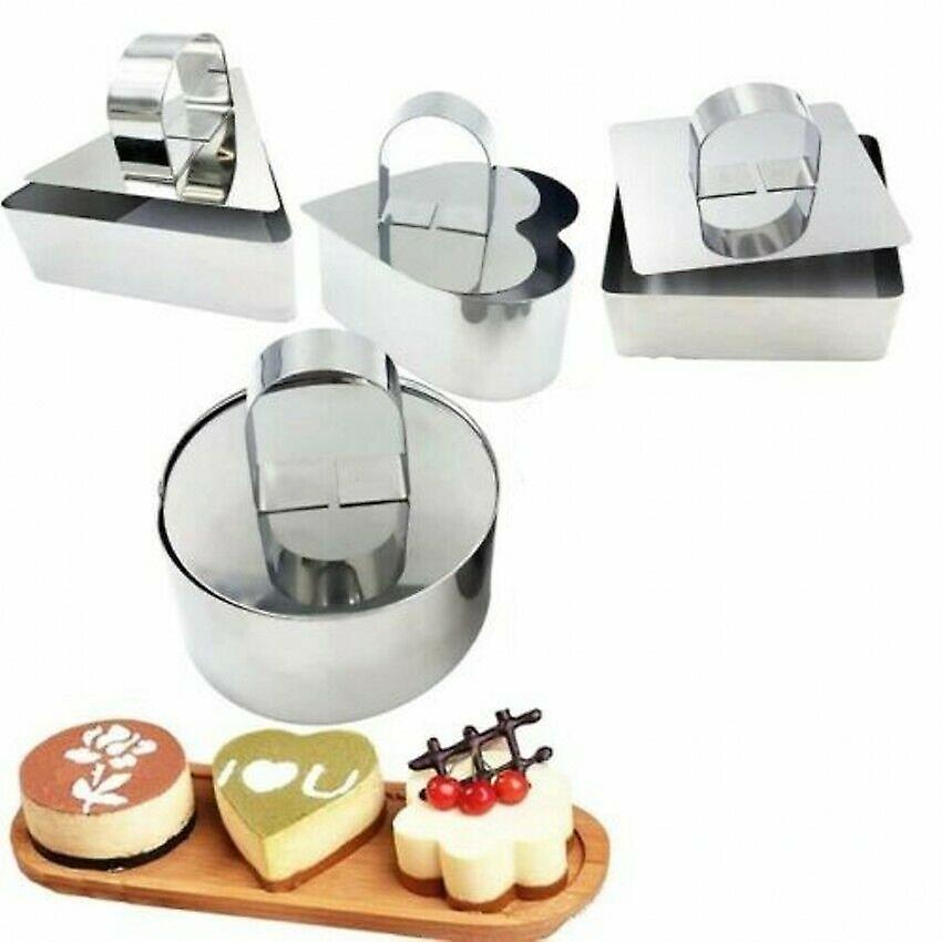 5 Pcs/set Stainless Steel 3d Mini Cake Molds Pastry Tool Decorating Mousse Ring