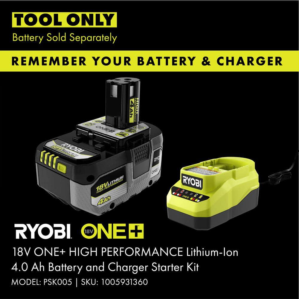 RYOBI ONE 18V 100 MPH 280 CFM Cordless Battery VariableSpeed Jet Fan Leaf Blower w Lawn and Leaf Bag