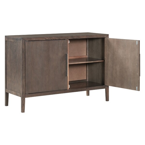 Wooden Storage Cabinet Sideboard with 2 Metal handles and 2 Doors