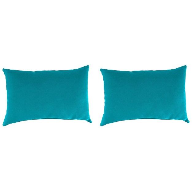 Set Of 2 Outdoor Throw Pillow Set Washed Turquoise Jordan Manufacturing