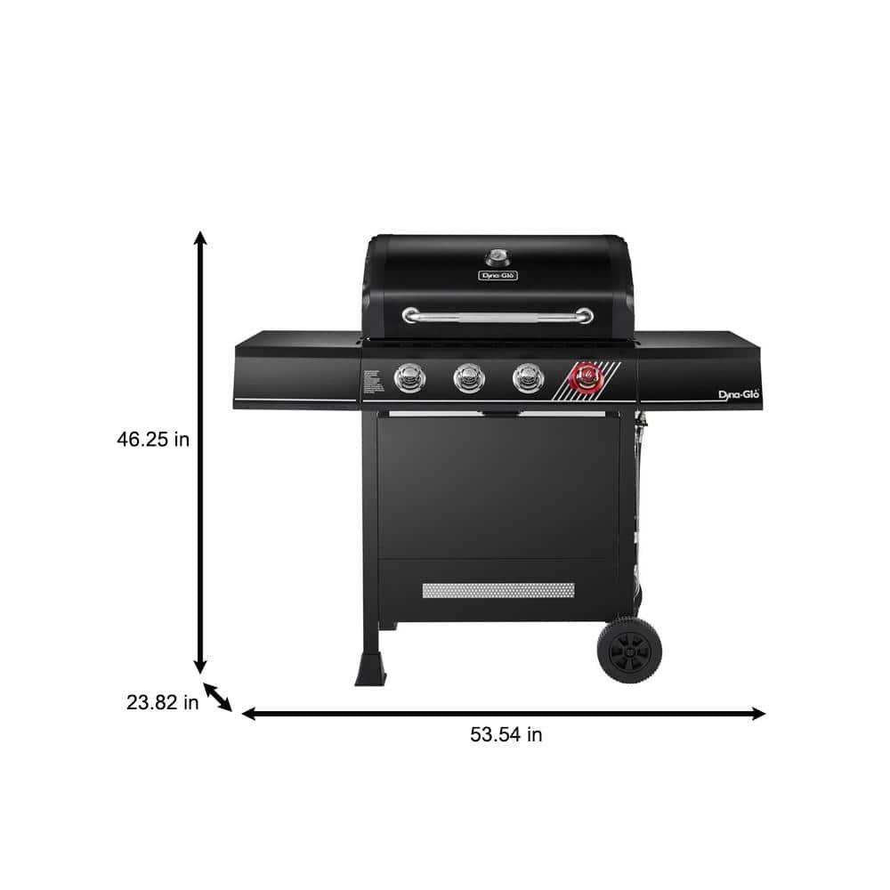 DynaGlo 4Burner Propane Gas Grill in Matte Black with TriVantage Multifunctional Cooking System