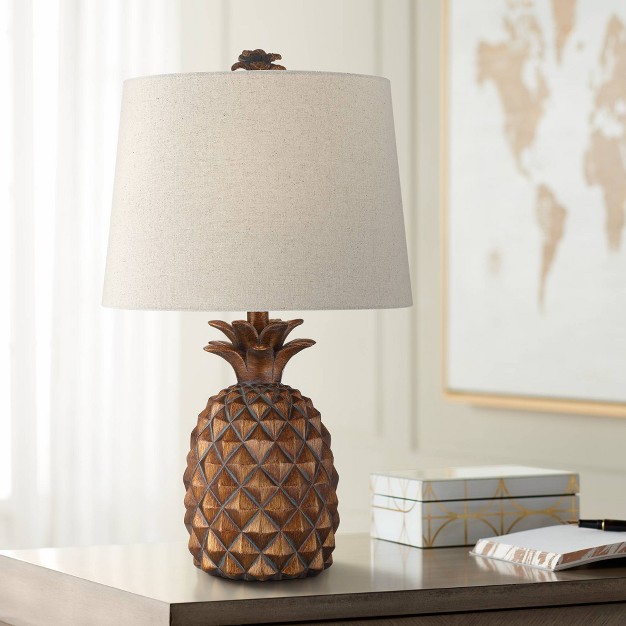 High Pineapple Brown Oatmeal Fabric Tapered Drum Shade For Bedroom Living Room Bedside Office