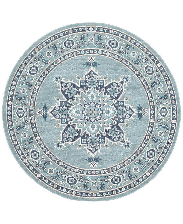 Surya Alfresco ALF-9687 Aqua 8'9 Round Area Rug Indoor Outdoor