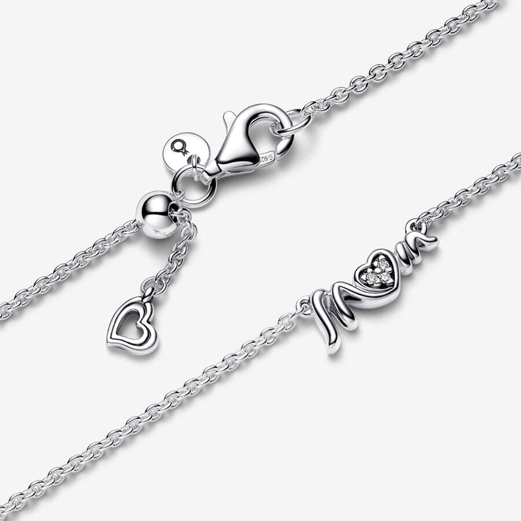 PANDORA  Mom Pavé Collier Necklace in Sterling Silver