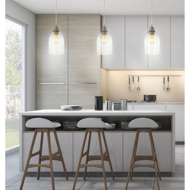 Led Adjustable Glass Greige Pendant Gray Jonathan Y