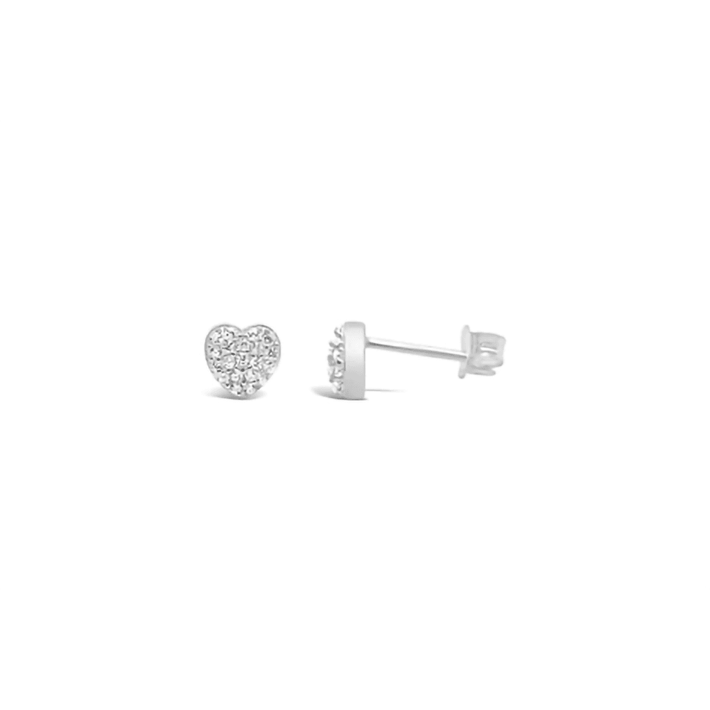 Stia  Pavé Heart Sterling Stud in Silver