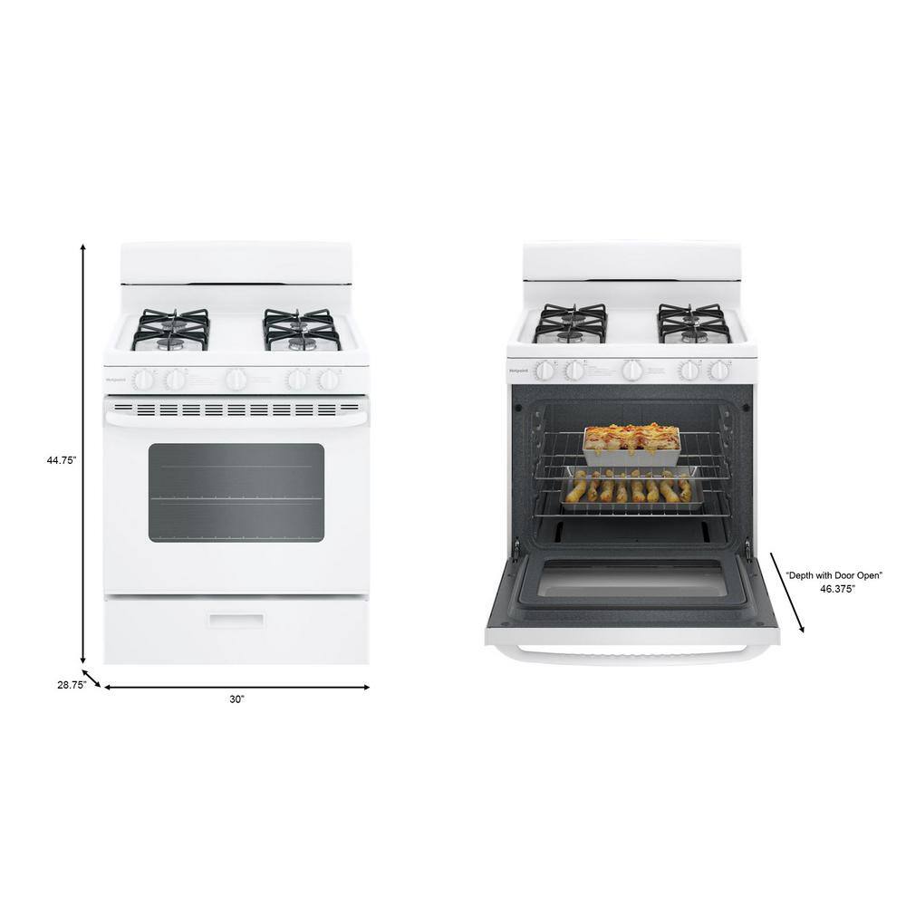 Hotpoint 30 in. 4.8 cu. ft. Gas Range in White RGBS200DMWW