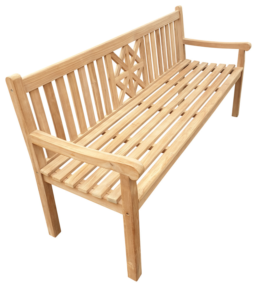 Teak Wood Arizona Outdoor Patio Bench  6  x27  Transitional   Outdoor Benches   by Chic Teak  Houzz