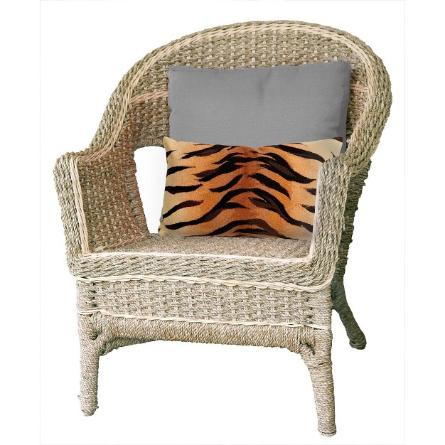 Oversize Visions Tiger Print Indoor outdoor Lumbar Throw Pillow Brown Liora Manne