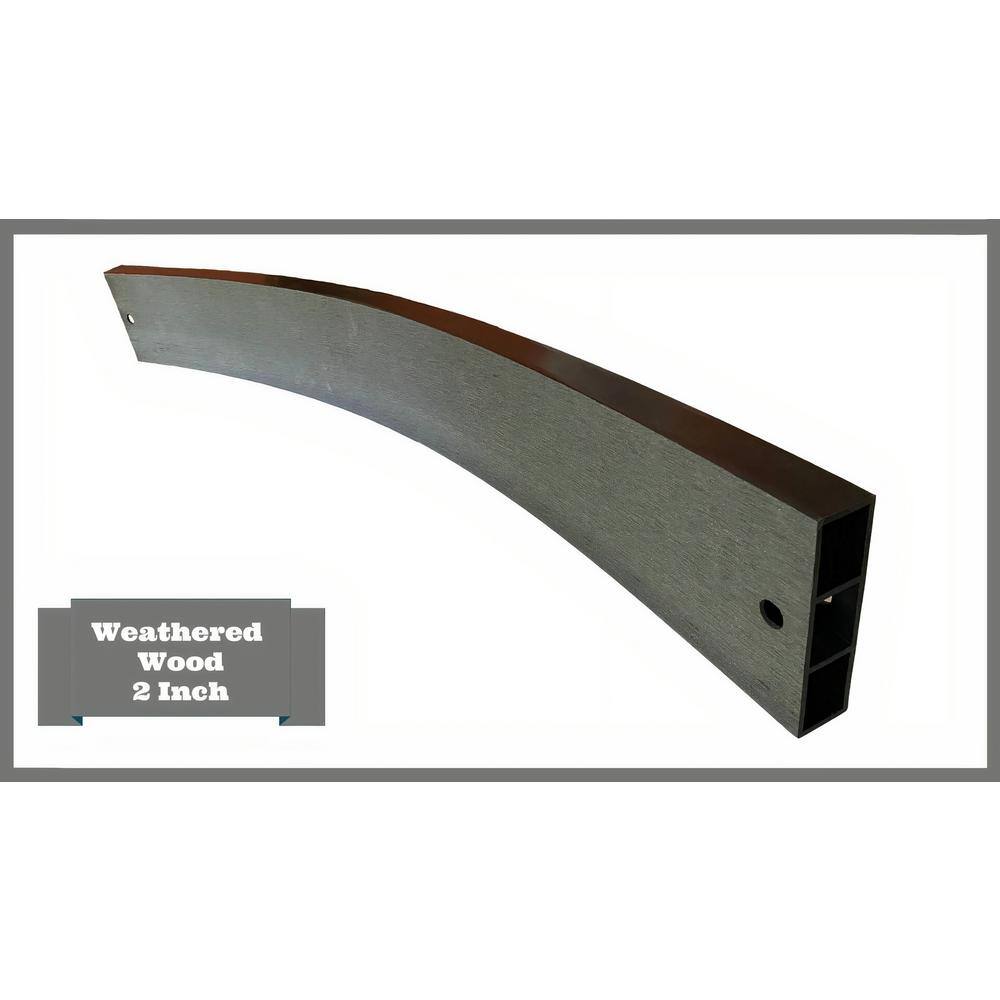Frame It All Weathered Wood Composite Curved Playground Border Kit 64 ft. - 2 in. Profile 300004852