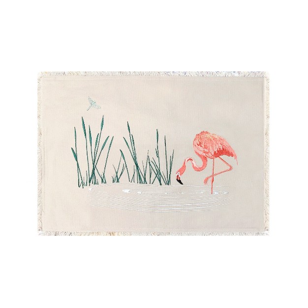 Rightside Designs Flamingos Coastal Embroidered Table Runner