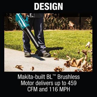 Makita 116 MPH 459 CFM 18V LXT Lithium-Ion Brushless Cordless Leaf Blower with bonus Blower Nozzle and Flat End Nozzle XBU03Z191L13519