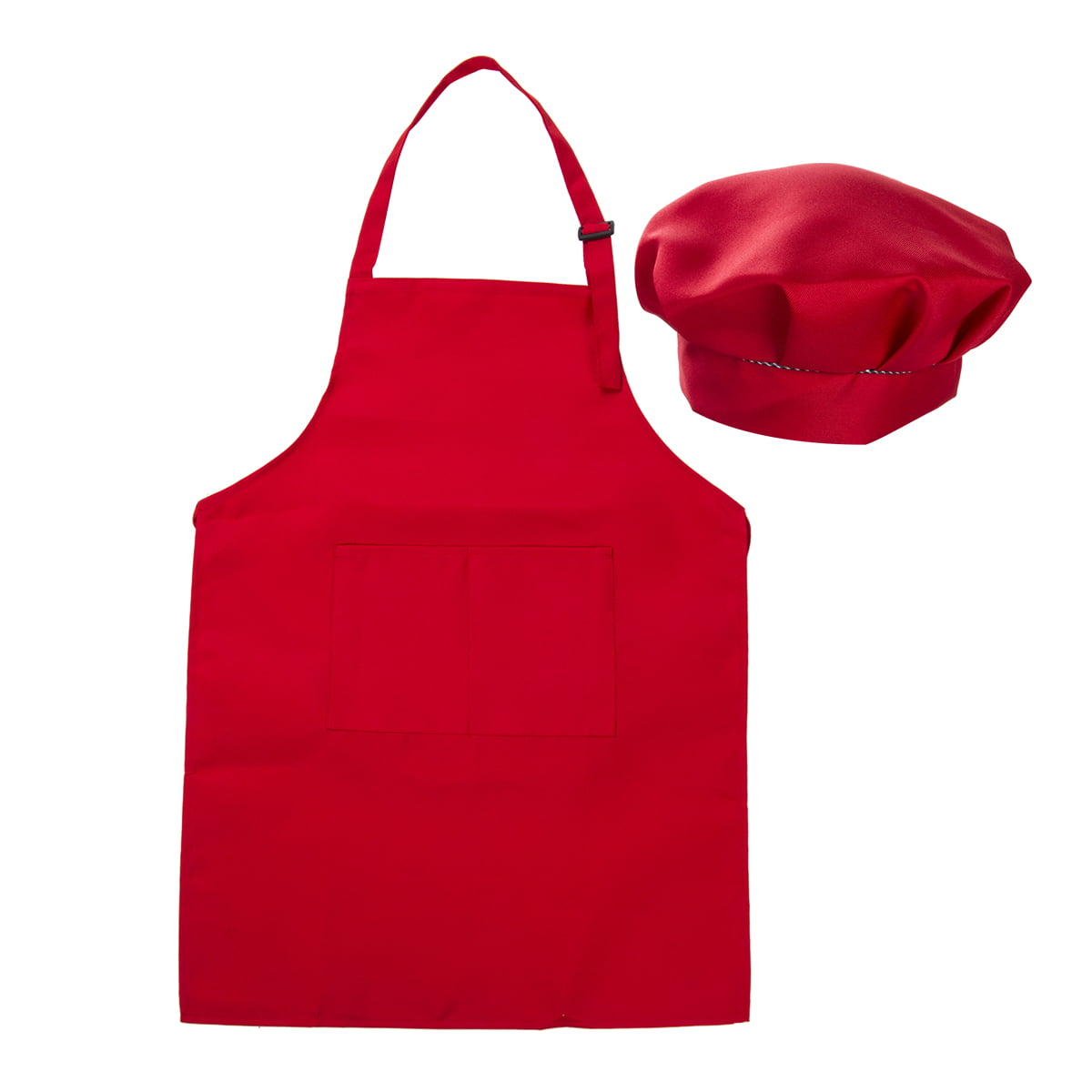 Mioliknya Kids Apron and Chef Hat Set Adjustable Child Apron for Boys and Girls Kitchen Cooking Baking Wear Aged 2-13 Years