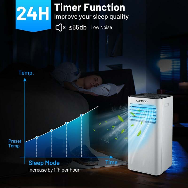 10000 BTU Portable Air Conditioner 3-in-1 Air Cooler Fan Dehumidifier with Touch Panel & Remote Control