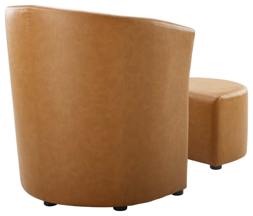 Tomas Tan Armchair And Ottoman   Contemporary   Footstools And Ottomans   by Rustic Home Furniture Deco  Houzz