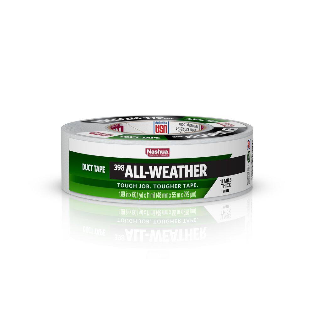 Nashua Tape 1.89 in. x 60 yd. 398 All-Weather HVAC Duct Tape in White 1891331