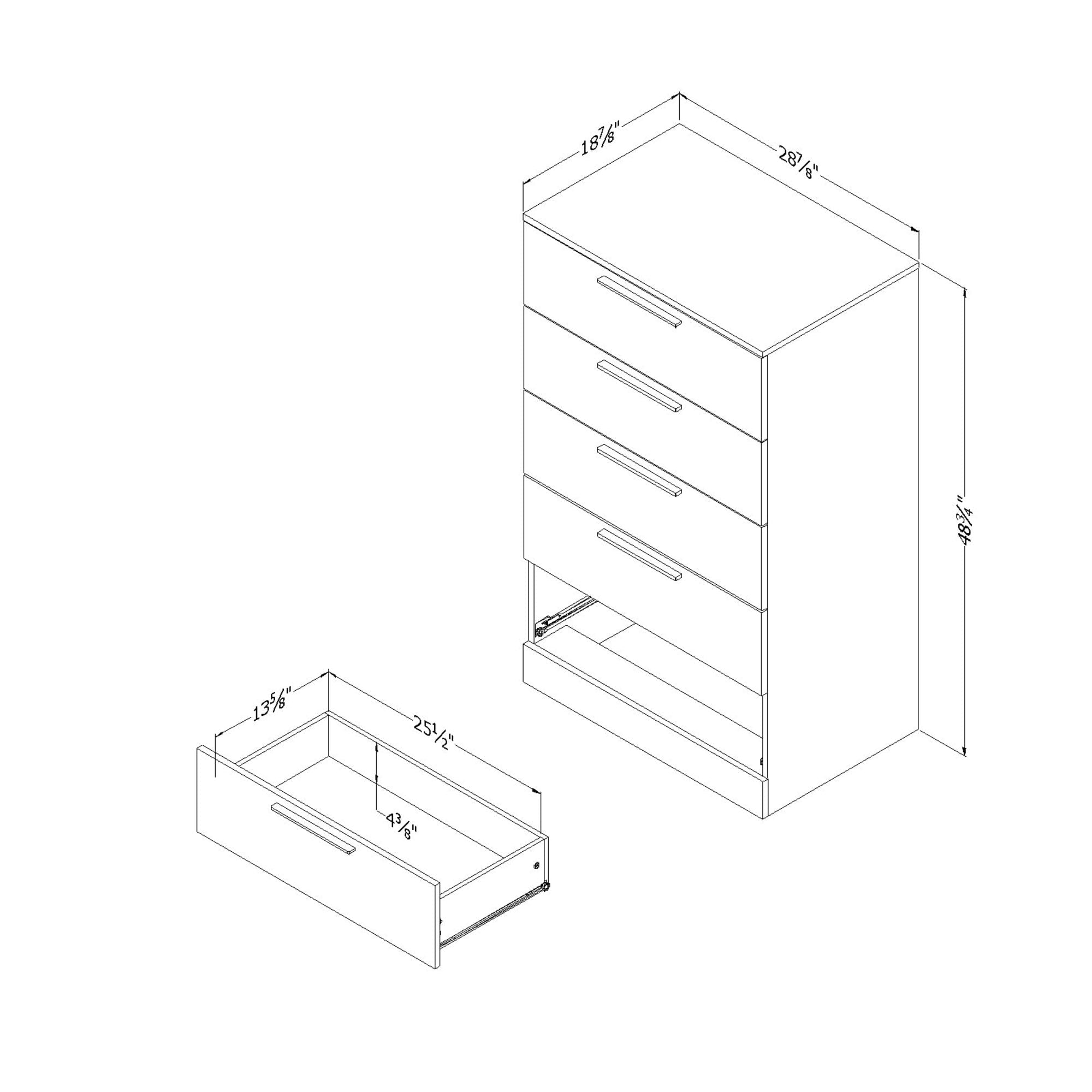 South Shore Step One Essential 5-Drawer Chest, Gray Oak