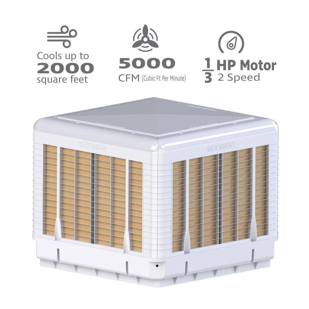 Bonaire Durango 28255300 CFM 115 Volts 2-Speed DownSide Discharge Roof Top Evaporative Cooler For 2000 Sq. ft. (with Motor) 6070019