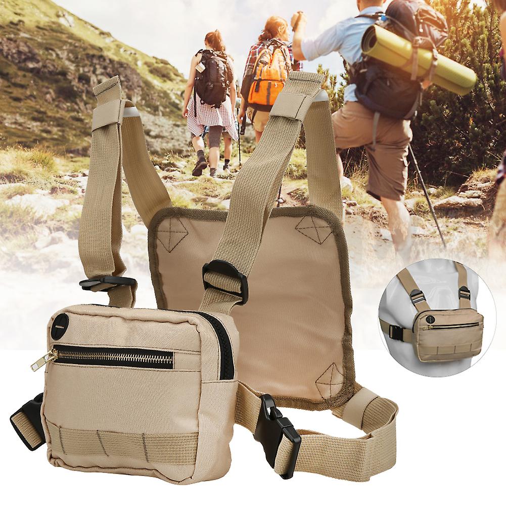 Multi Function Large Capacity Chest Bag Outdoor Hiking Travel Bag Khaki For Men andamp; Women