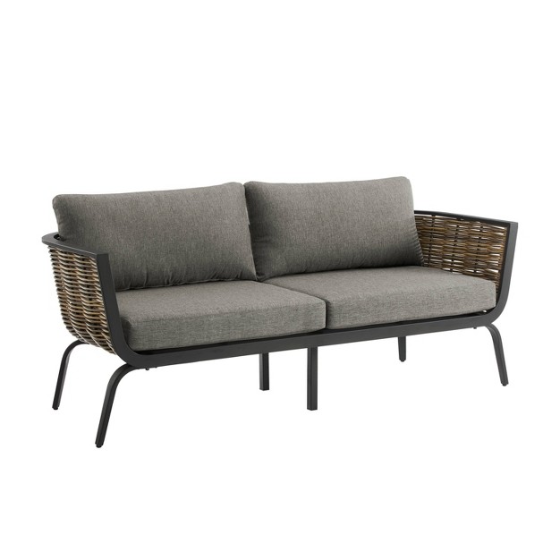 Ashby Loveseat Gray black natural Linon