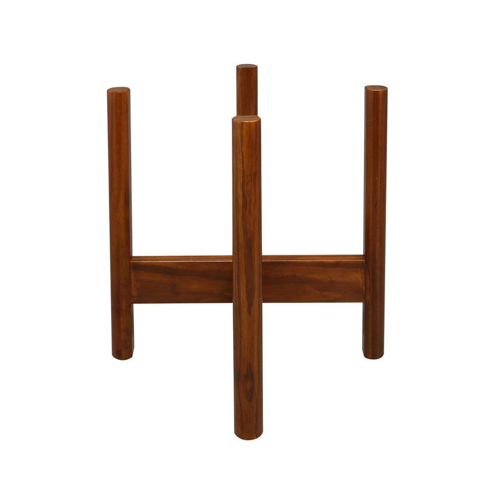 Casual Home Mid-Century Antique Mahogany Modern Wood Plant Display Stand， Fits Up to 12 in. 107-429