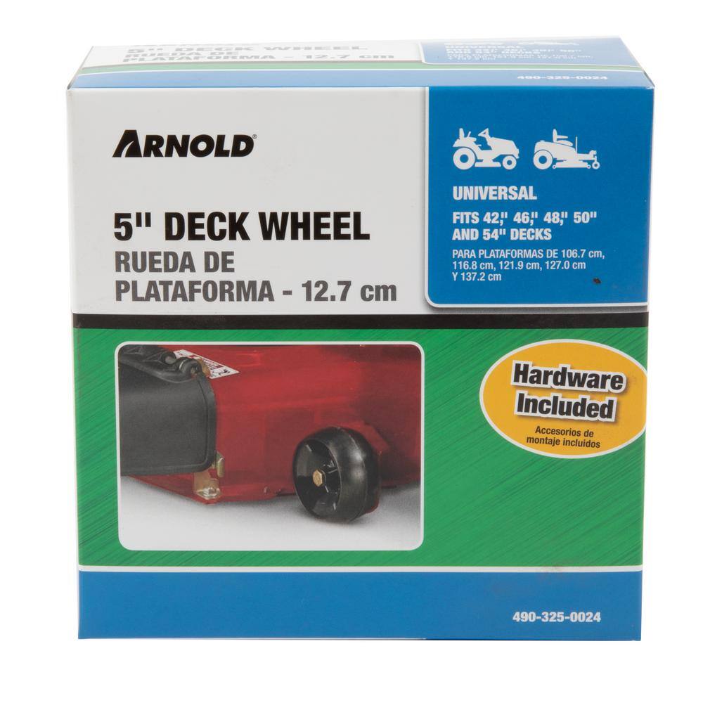 Arnold 5 in. Universal Deck Wheel for Riding Lawn Mowers and Zero Turn Mowers with Hardware Included 490-325-0024